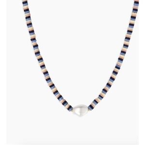 Gorjana 18K Gold Plated Beaded Harbor Pearl Necklace Nautical Preppy Beach Surf